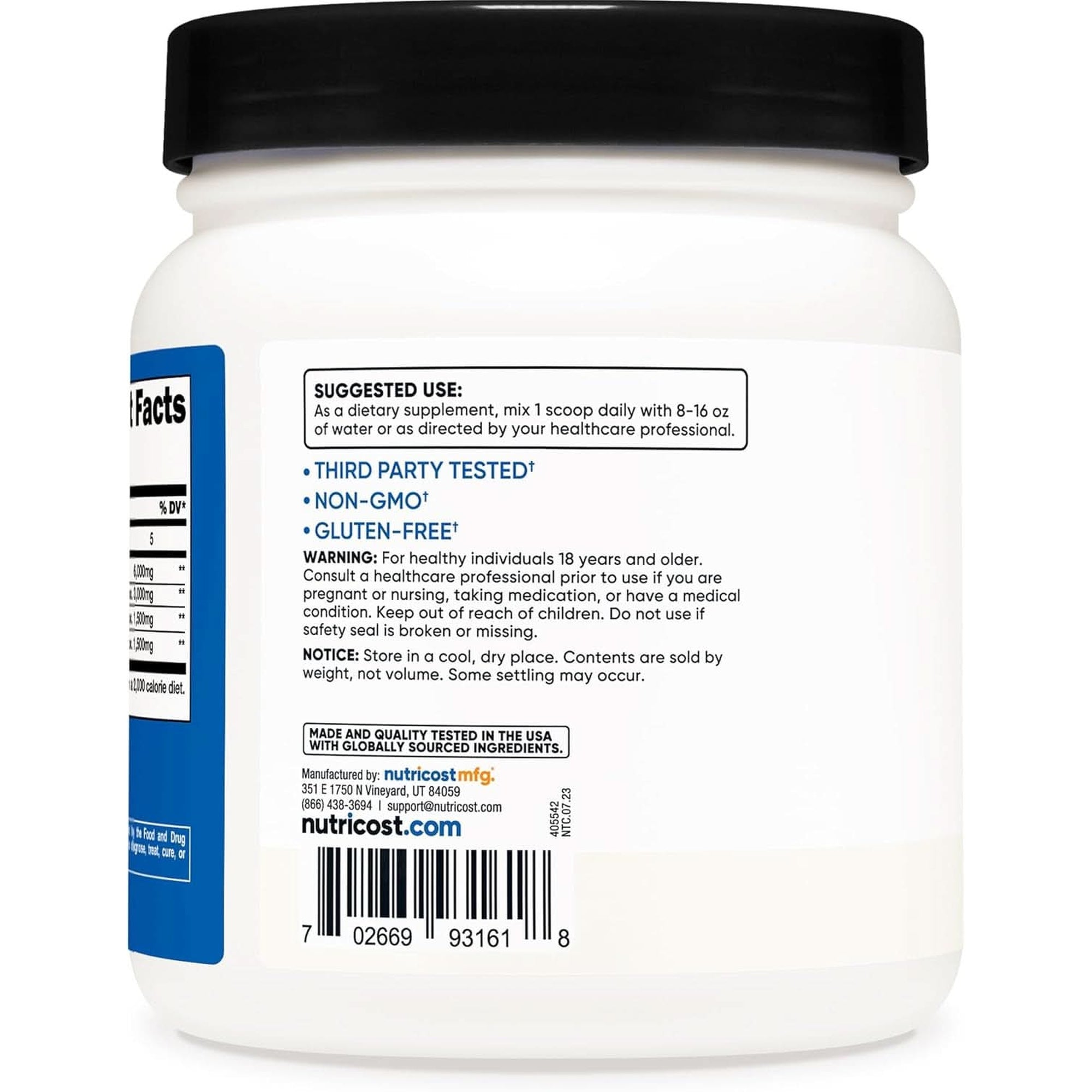 Nutricost BCAA Powder 2:1:1 (90 Servings, No Flavor Added) - Branched Chain Amino Acids