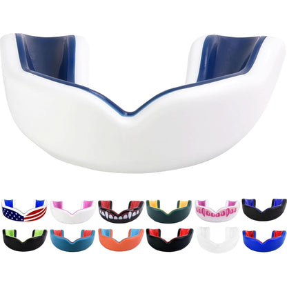 Sports Youth Mouth Guard for Kids USA Flag & Fangs & 20 Best Colors to Choose From - Youth Mouthguard Football, MMA, Karate, Flag Football, Rugby, Boxing, BJJ /W Case Youth, Strapless