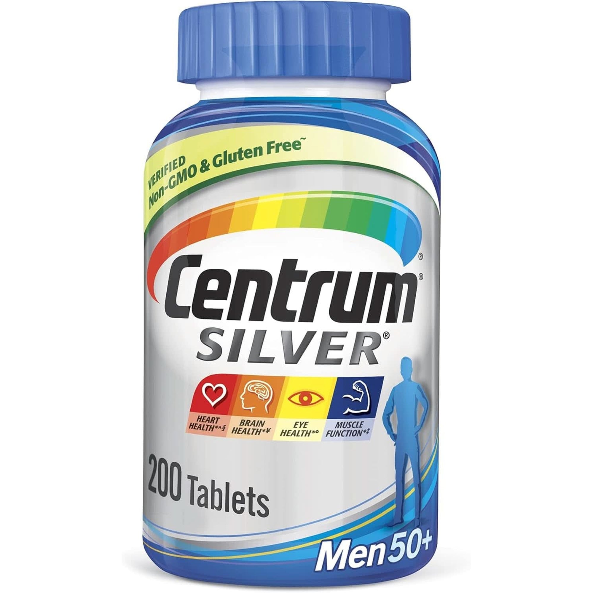 Centrum Silver Men'S 50+ Multivitamin with Vitamin D3, B-Vitamins, Zinc for Memory and Cognition - 200 Tablets