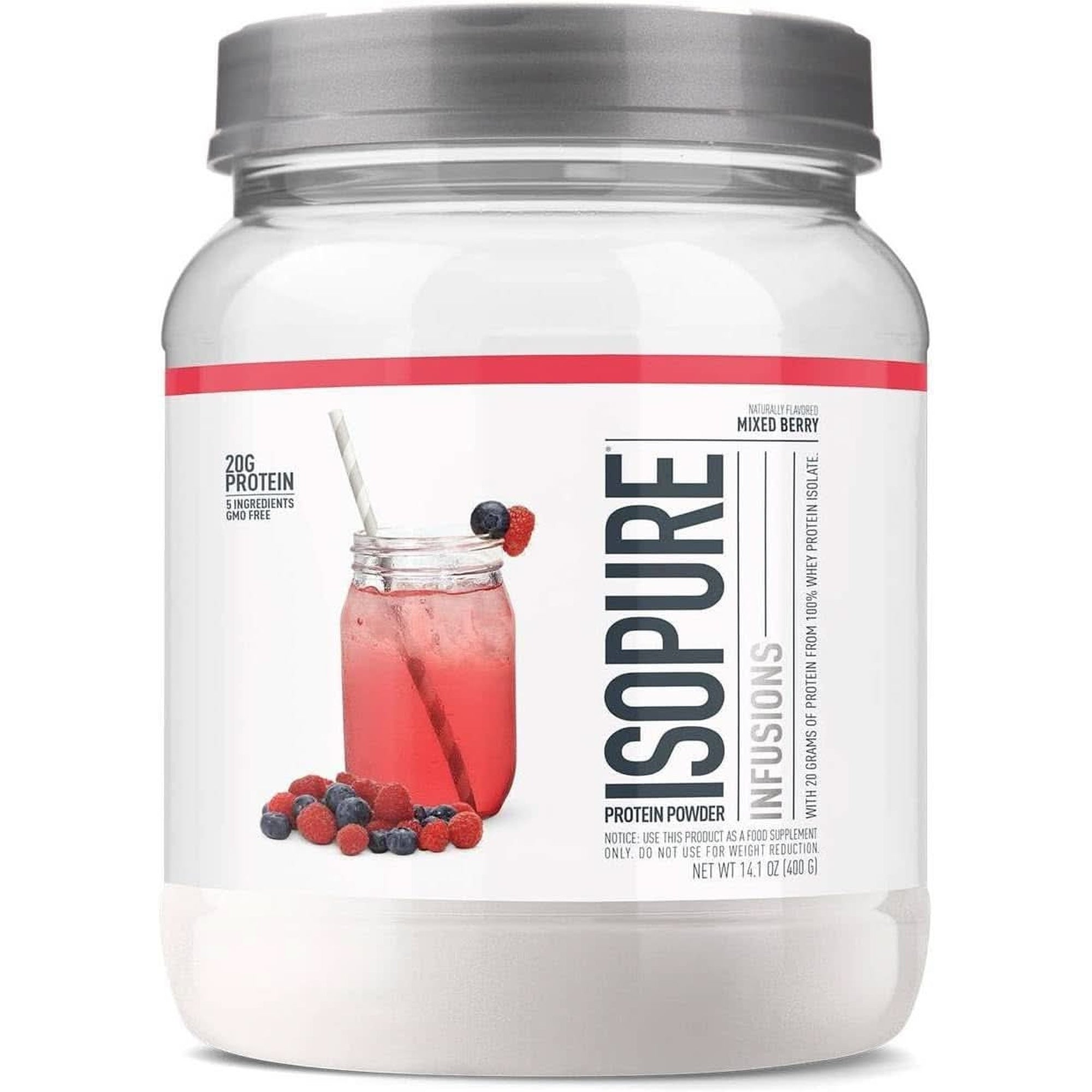 Isopure Protein Powder, Clear Whey Isolate Protein, Post Workout Recovery Drink Mix, Gluten Free with Zero Added Sugar, Infusions- Citrus Lemonade, 16 Servings, 0.88 Pounds