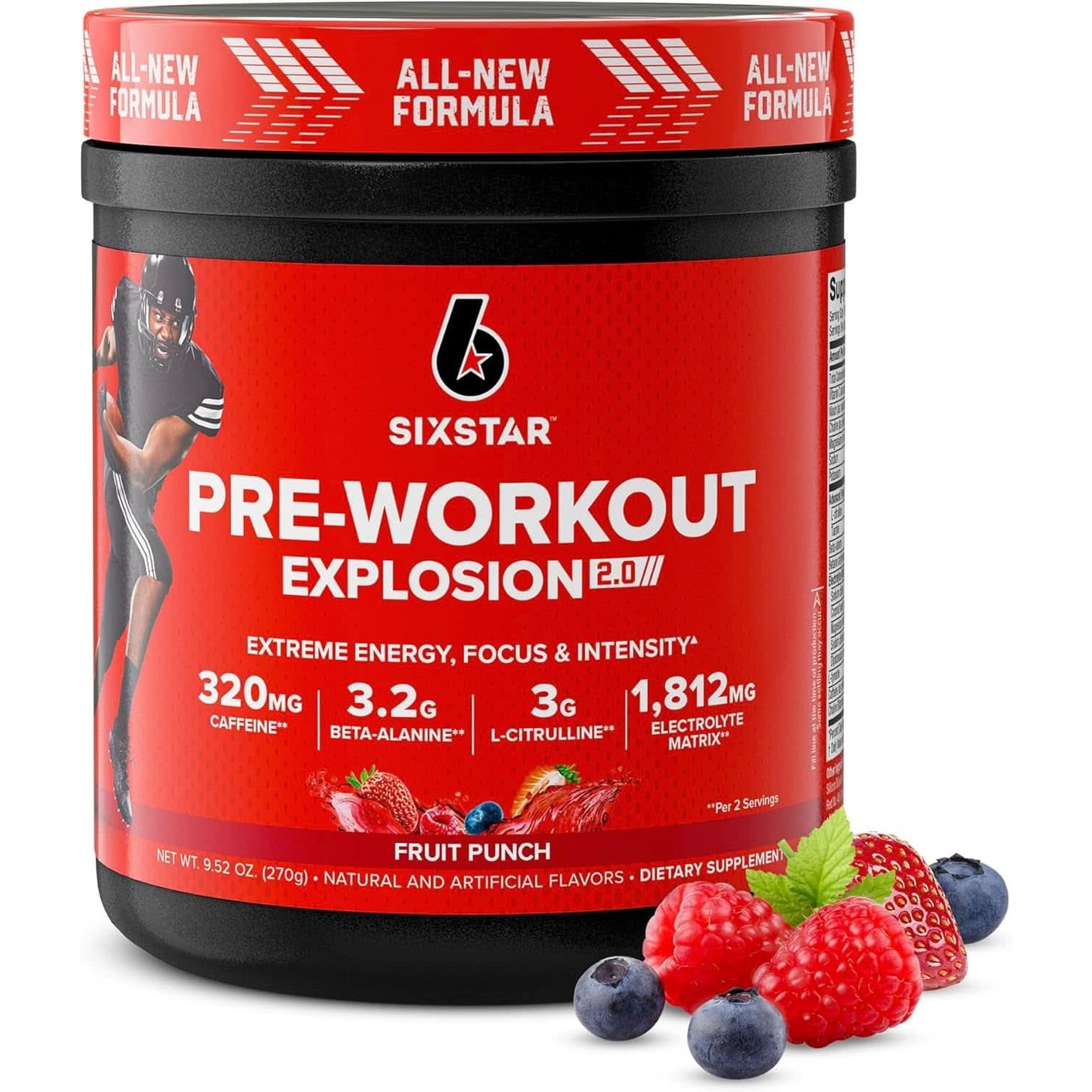 Six Star Pre-Workout Powder for Men & Women, Fruit Punch (30 Servings) - Preworkout Explosion 2.0 Energy Powder Drink Mix with Beta-Alanine & Caffeine - Sports Nutrition Supplement Products