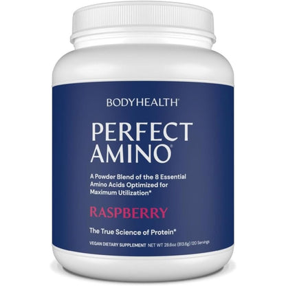 Bodyhealth Perfectamino Powder - BCAA and EAA Powder for Pre and Post Workout - Amino Acid Energy Drink Powder for Men and Women to Support Lean Muscle and Recovery - Mixed Berry - 30 Servings