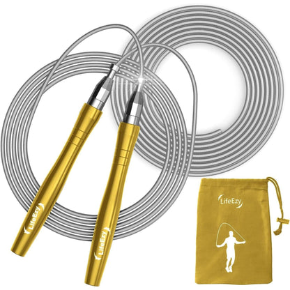 Jump Rope, High Speed Weighted Jump Rope - Premium Quality Tangle-Free - Self-Locking Screw-Free Design - Jump Ropes for Fitness - Skipping Rope for Workout Fitness, Crossfit & Home Exercises