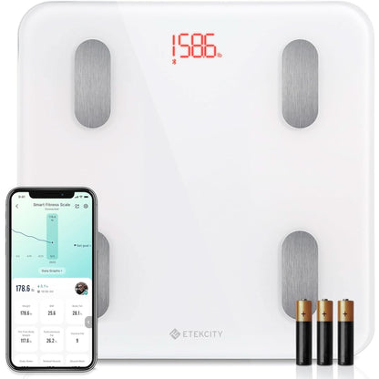 Etekcity Smart Scale for Body Weight FSA HSA Store Eligible, Bathroom Digital Weighing Scale with BMI, Body Fat, Muscle Mass, Accurate Bluetooth Home User Health Equipment Sync Apps