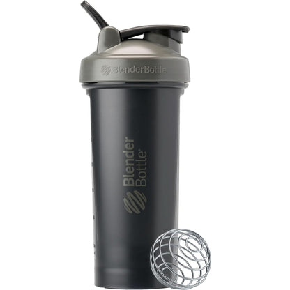 Blenderbottle Classic V2 Shaker Bottle Perfect for Protein Shakes and Pre Workout, 28-Ounce, Grey/Black, Black Shadow