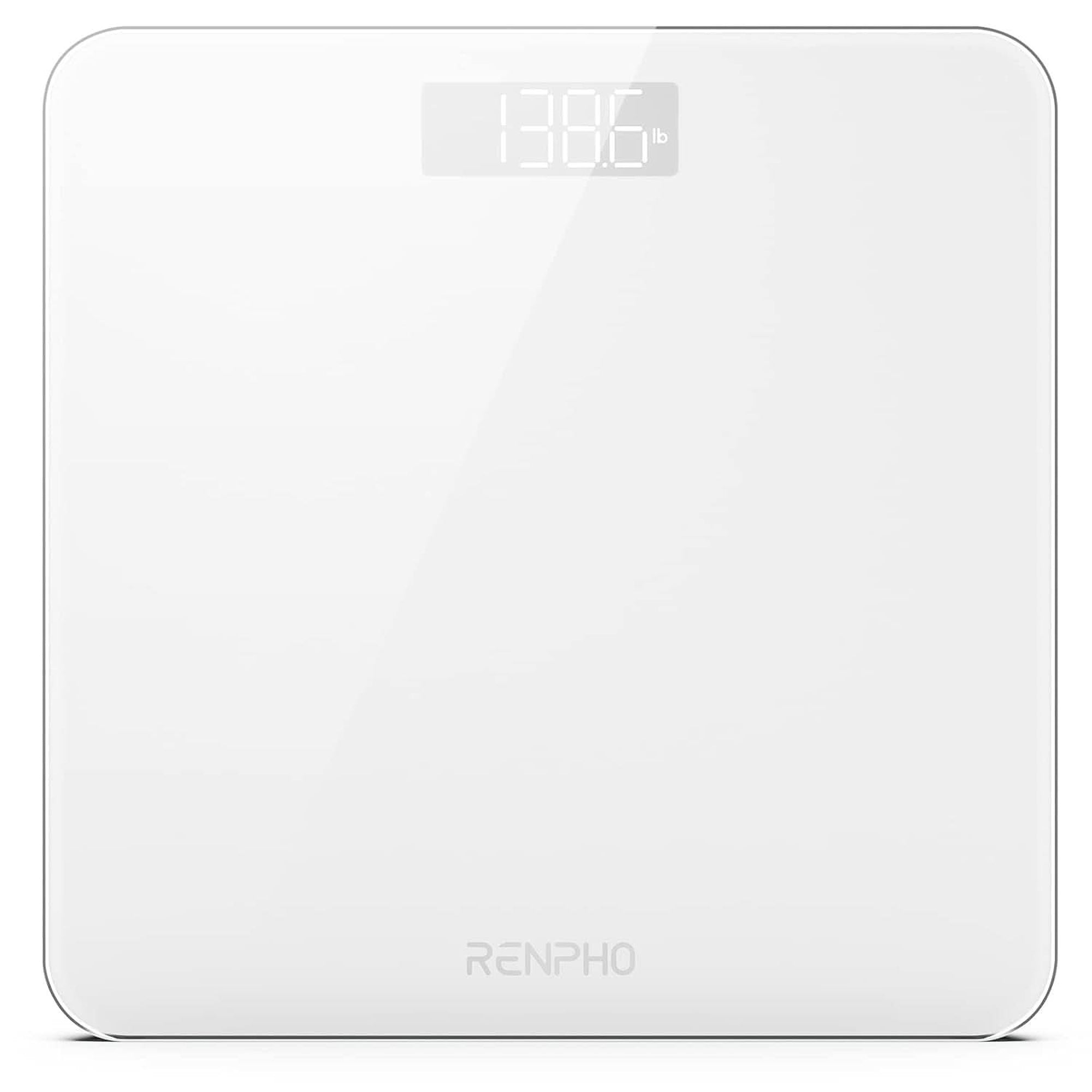 RENPHO Scale for Body Weight, Digital Bathroom Scale with Backlit LED Display, Highly Accurate & Measures Weight up to 400 Lb/180Kg, Batteries Included, Black-Core 1S