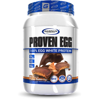 Gaspari Nutrition Proven Egg, 100% Egg White Protein, 25G Protein, Keto Friendly, Dairy Free, Lactose Free, Soy Free (2 Lbs, Chocolate)