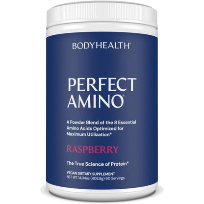 Bodyhealth Perfectamino Powder - BCAA and EAA Powder for Pre and Post Workout - Amino Acid Energy Drink Powder for Men and Women to Support Lean Muscle and Recovery - Mixed Berry - 30 Servings