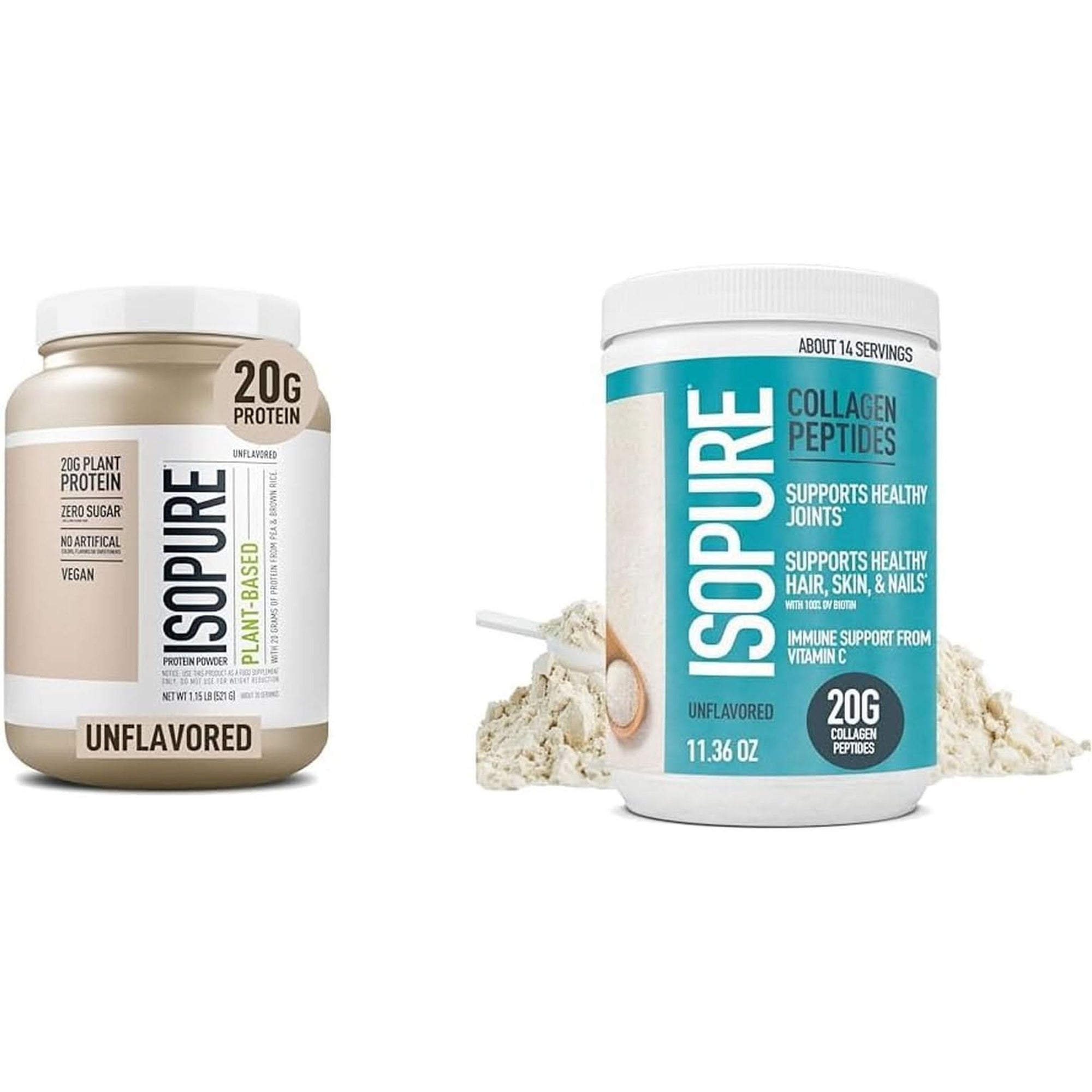 Isopure Chocolate Vegan Protein Powder, with Monk Fruit Sweetener & Amino Acids, Post Workout Recovery, Sugar Free, Plant Based, Organic Pea Protein, Dairy Free, 20 Servings (Packaging May Vary)