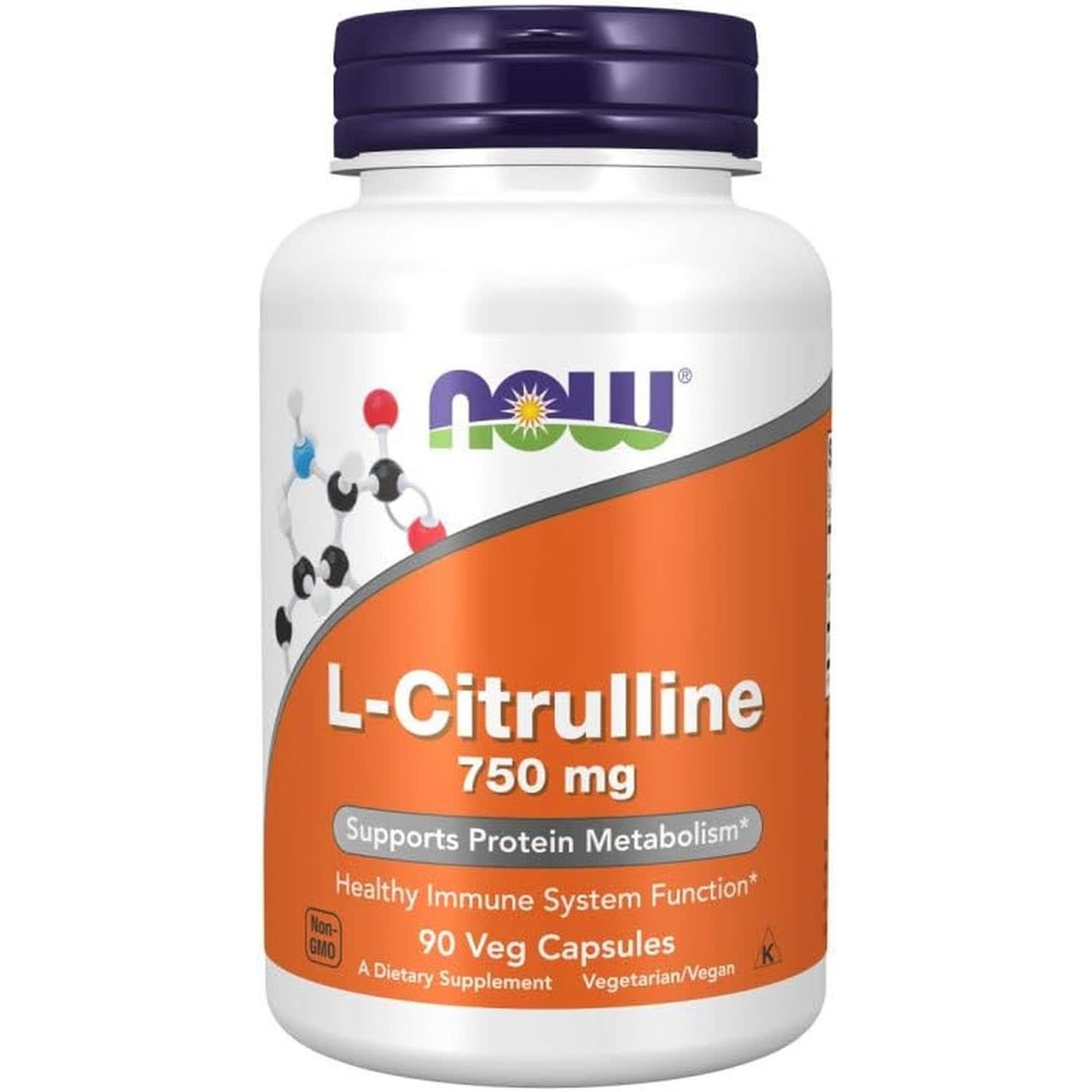 NOW Foods Supplements, L-Citrulline 750 Mg, Supports Protein Metabolism*, Amino Acid, 180 Veg Capsules