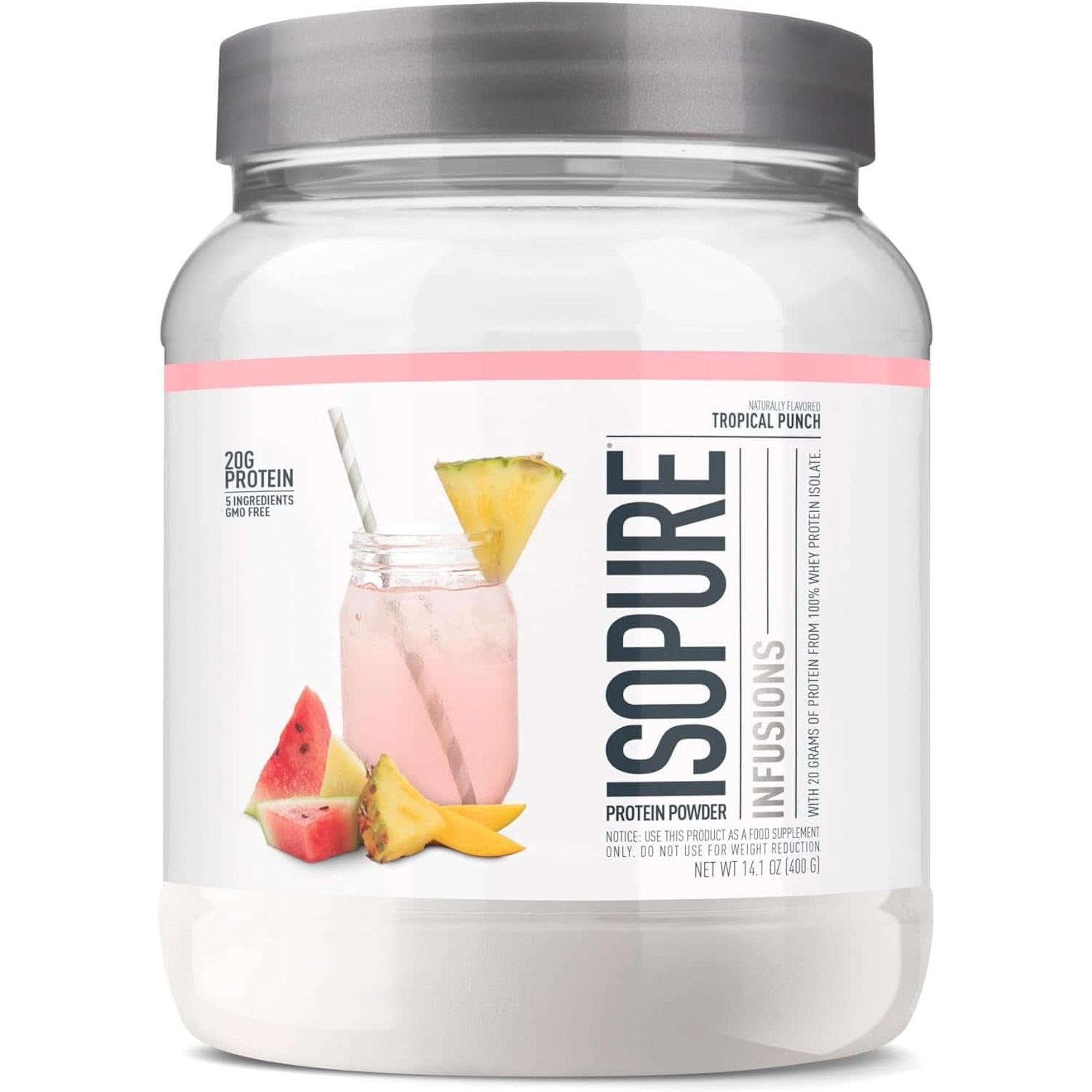 Isopure Protein Powder, Clear Whey Isolate Protein, Post Workout Recovery Drink Mix, Gluten Free with Zero Added Sugar, Infusions- Citrus Lemonade, 16 Servings, 0.88 Pounds