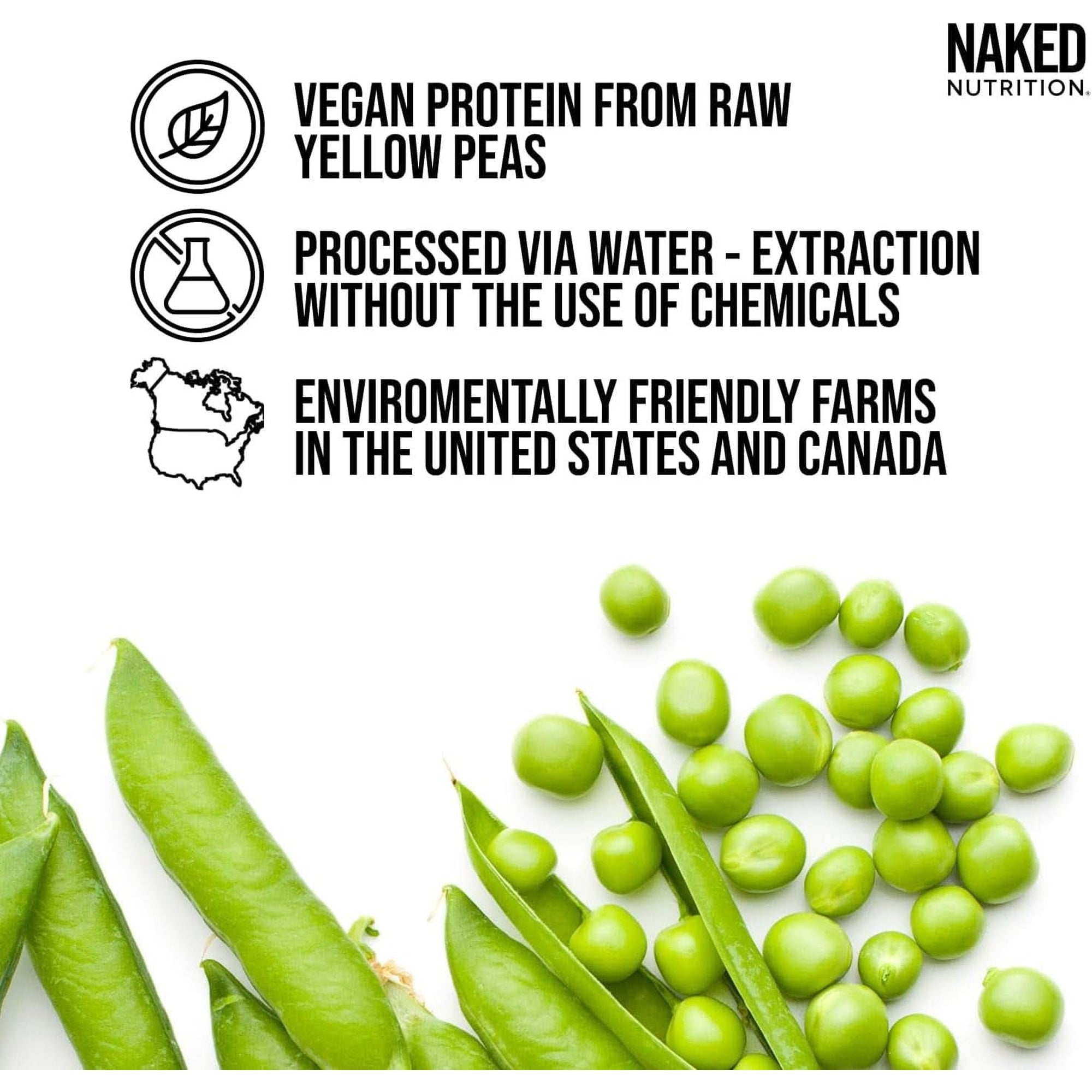 Naked Pea - Vanilla Pea Protein - Pea Protein Isolate from North American Farms - 5Lb Bulk, Plant Based, Vegetarian & Vegan Protein. Easy to Digest, Non-Gmo, Gluten Free, Lactose Free, Soy Free