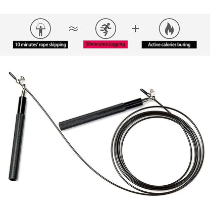 Speed Skipping Rope Adjustable Jumping Rope with Aluminium Alloy Handle and Ball Bearing Tangle-Free Exercise Rope for Home Exercise & Slim Body , Cross Fit Training, Fitness, Exercis Ideal for Aerobic Exercise