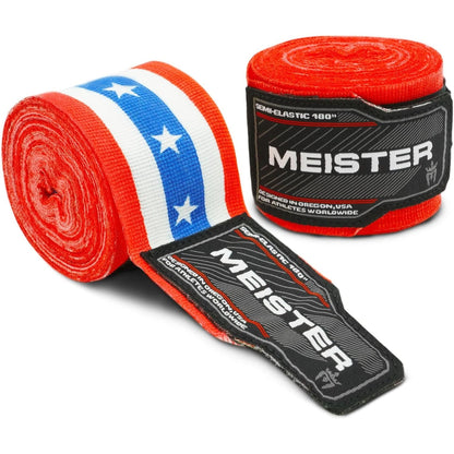 Meister Adult 180" Semi-Elastic Hand Wraps for MMA & Boxing Pair