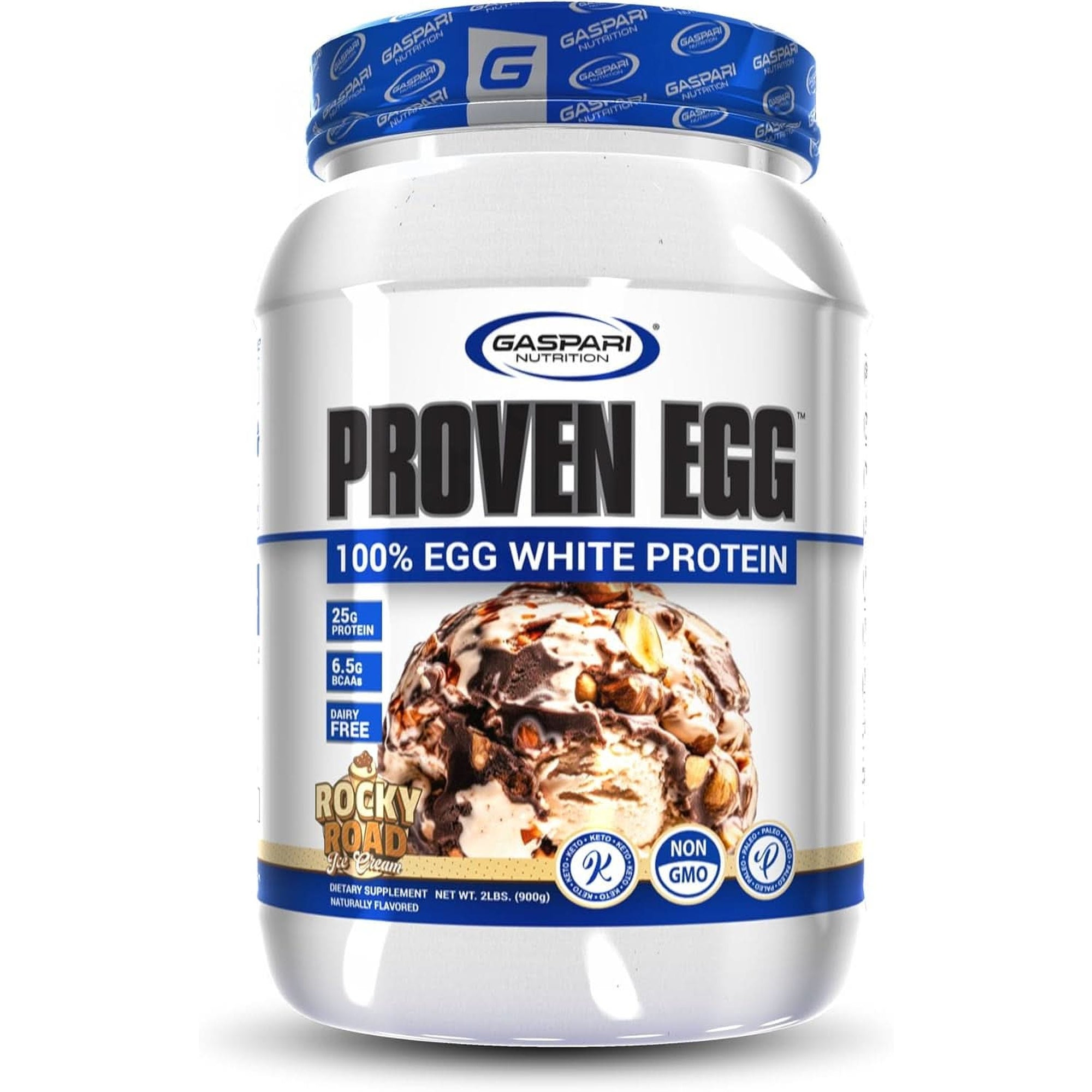 Gaspari Nutrition Proven Egg, 100% Egg White Protein, 25G Protein, Keto Friendly, Dairy Free, Lactose Free, Soy Free (2 Lbs, Chocolate)