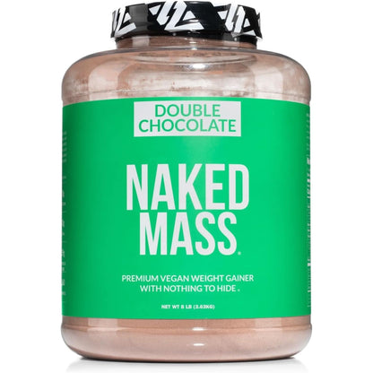 Naked Mass - Vanilla Vegan Weight Gainer - 8Lb Bulk, GMO Free, Gluten Free, Soy Free & Dairy Free. No Artificial Ingredients - 1,230 Calories - 11 Servings