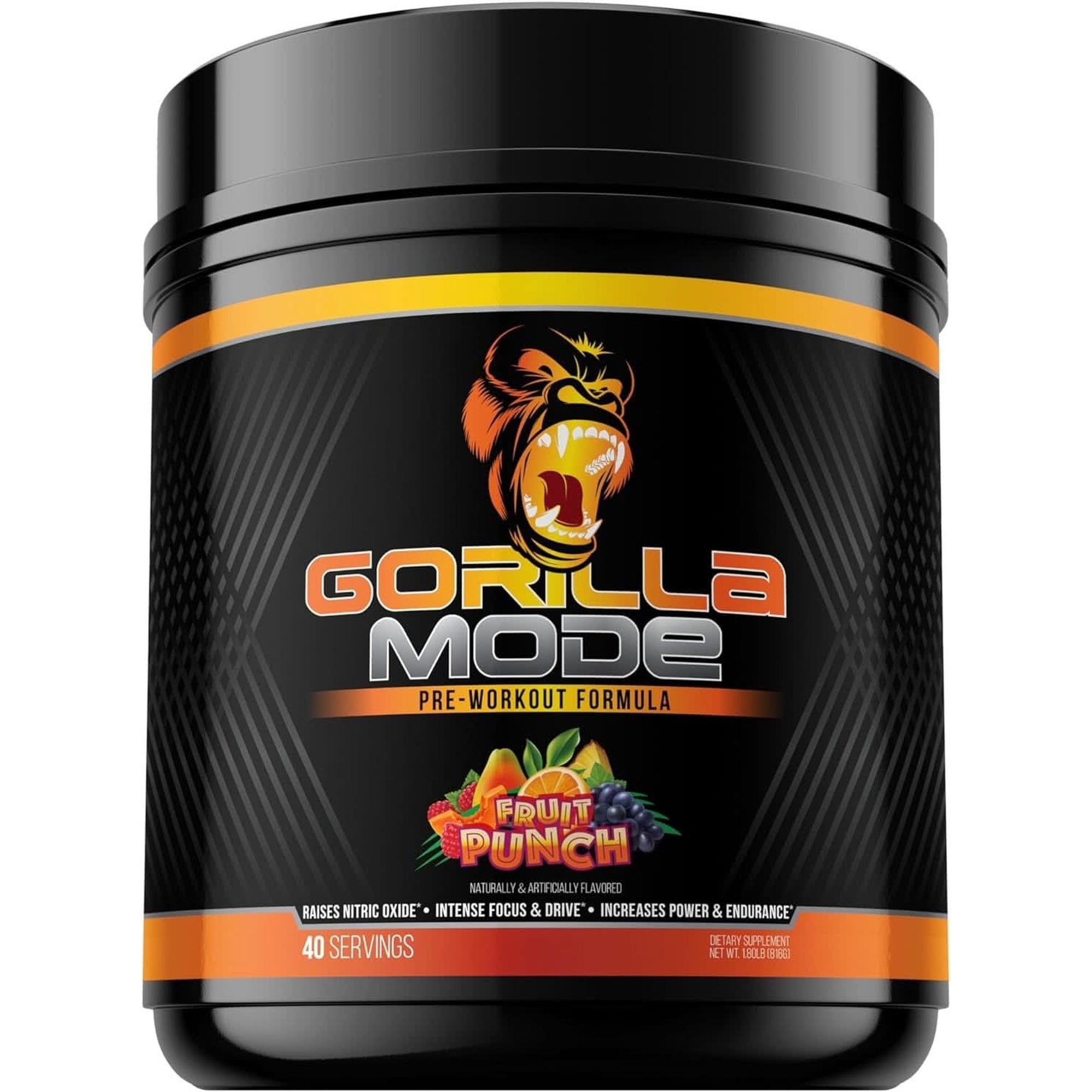 Gorilla Mode Pre Workout - Massive Pumps · Laser Focus · Energy · Power - L-Citrulline, Creatine, L-Tyrosine, Betaine, Hydroprime®, Alpha-Gpc, 400Mg Caffeine, Huperzine a - 620G (Bombsicle)