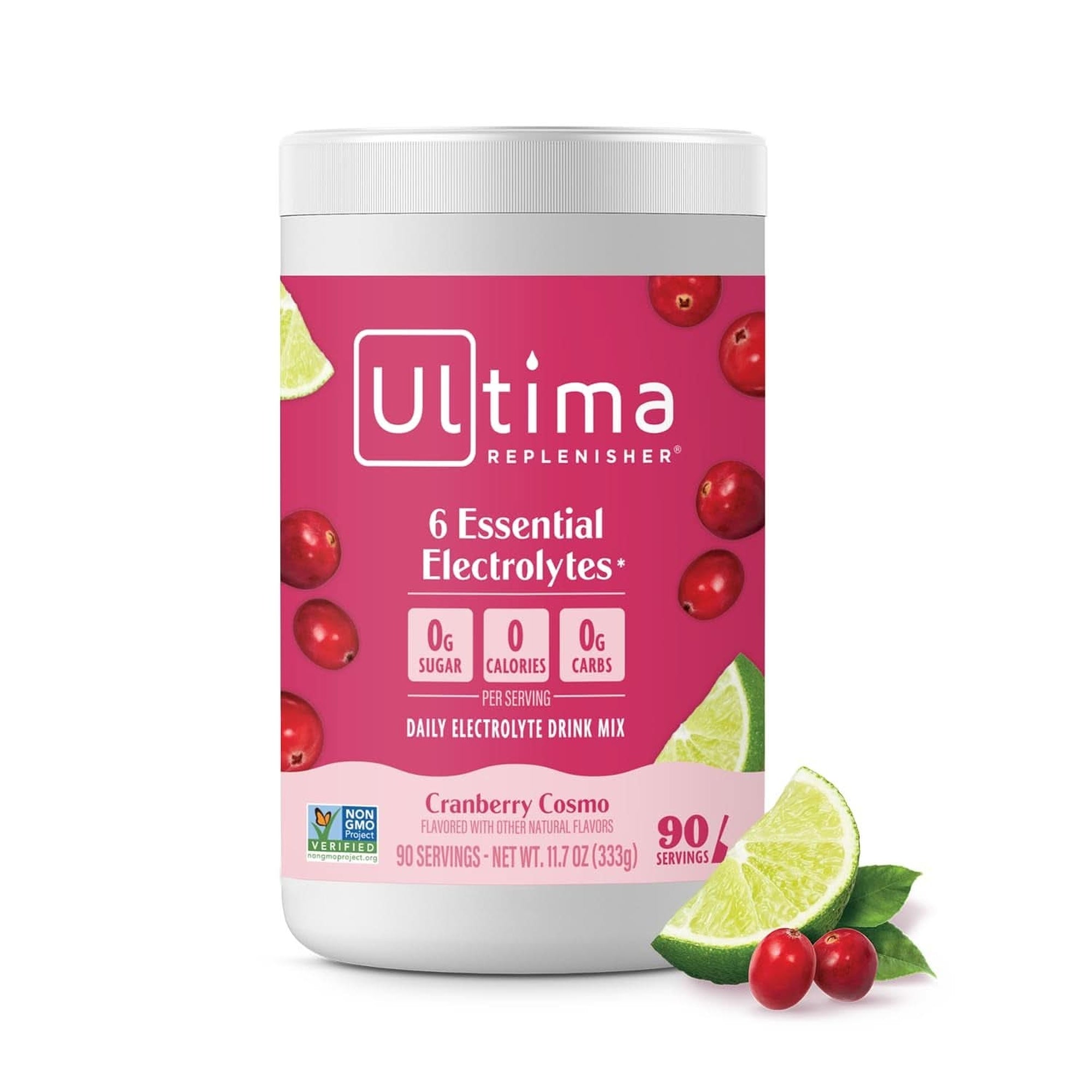 Ultima Replenisher Mocktini Electrolyte Drink Mix – Peach Bellini, 90 Servings – Hydration Powder with 6 Key Electrolytes & Trace Minerals – Keto Friendly, Non- GMO & Sugar-Free Electrolyte Powder