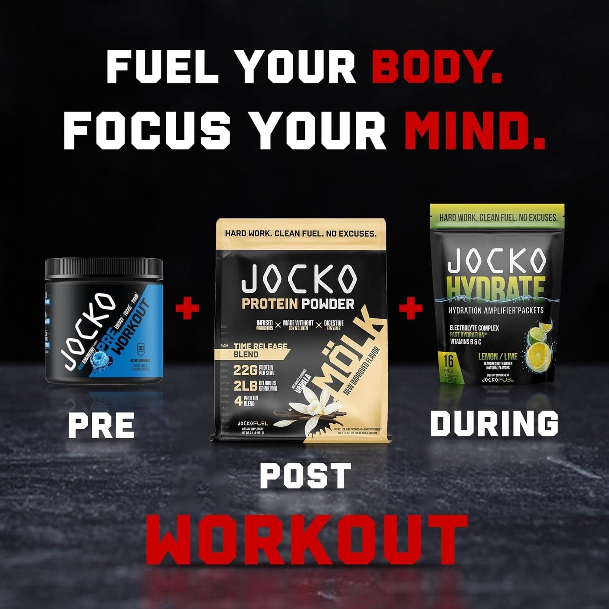 Jocko Fuel Ultimate Pre Workout Powder - Pre-Workout Energy Powder Drink for Men & Women - High Stim Sugar-Free Nootropic Blend to Support Muscle Pump, Energy, & Recovery 200Mg Caffeine Blue Raspberry