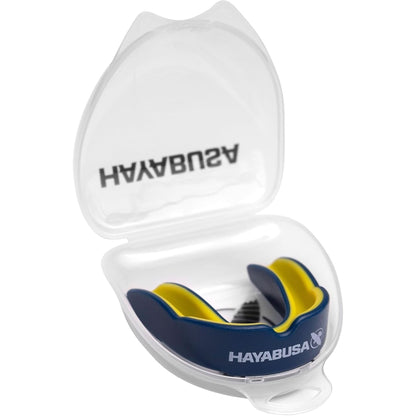 Hayabusa Combat Sports Mouth Guard Youth, Kids and Adult Sizes Comes with Case - White/Red, Adult