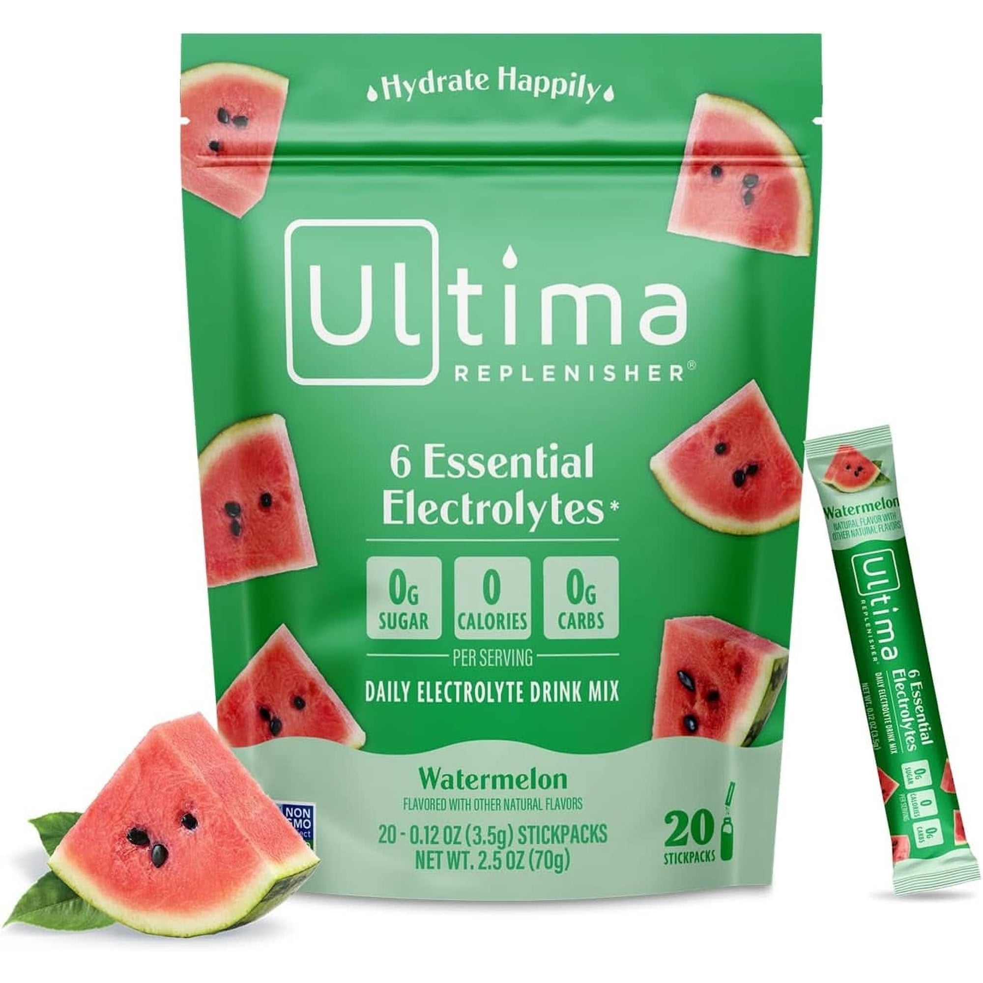 Ultima Replenisher Daily Electrolyte Drink Mix – Tropical Variety, 20 Stickpacks – Hydration Packets with 6 Electrolytes & Minerals – Keto Friendly, Non-Gmo & Sugar-Free Electrolyte Powder