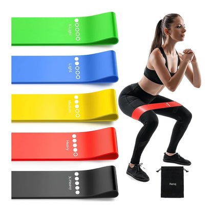 Renoj Resistance Bands for Working Out, Elastic Exercice Loop Bands for Physical Therapy, 5 Set of Stretch Bands for Booty Legs, with Instruction Manual and Carry Bag