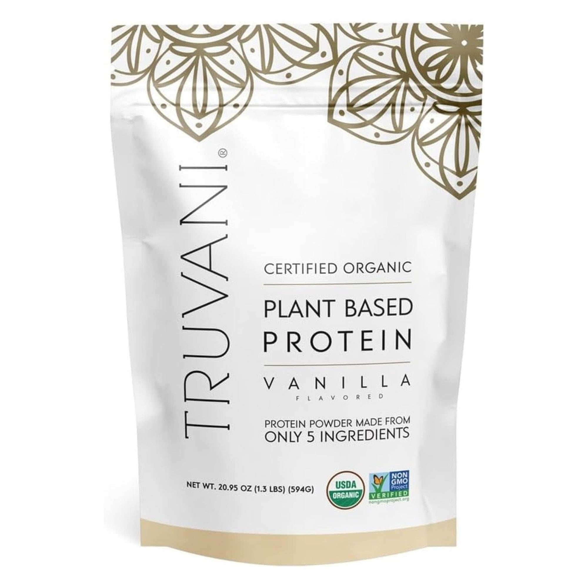 Truvani Pea Protein Powder, Vanilla, 20.9Oz, 1Pk, 20 Servings