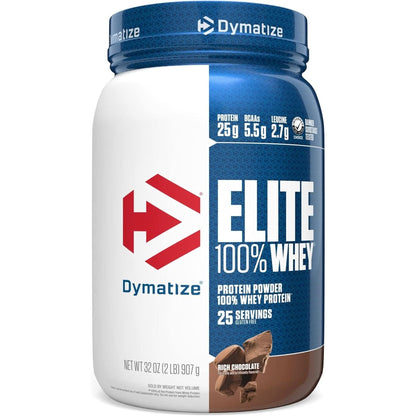 Dymatize Elite 100% Whey Protein Powder, 25G Protein, 5.5G Bcaas & 2.7G L-Leucine, Quick Absorbing & Fast Digesting for Optimal Muscle Recovery, Gourmet Vanilla, 5 Pound, 67 Servings