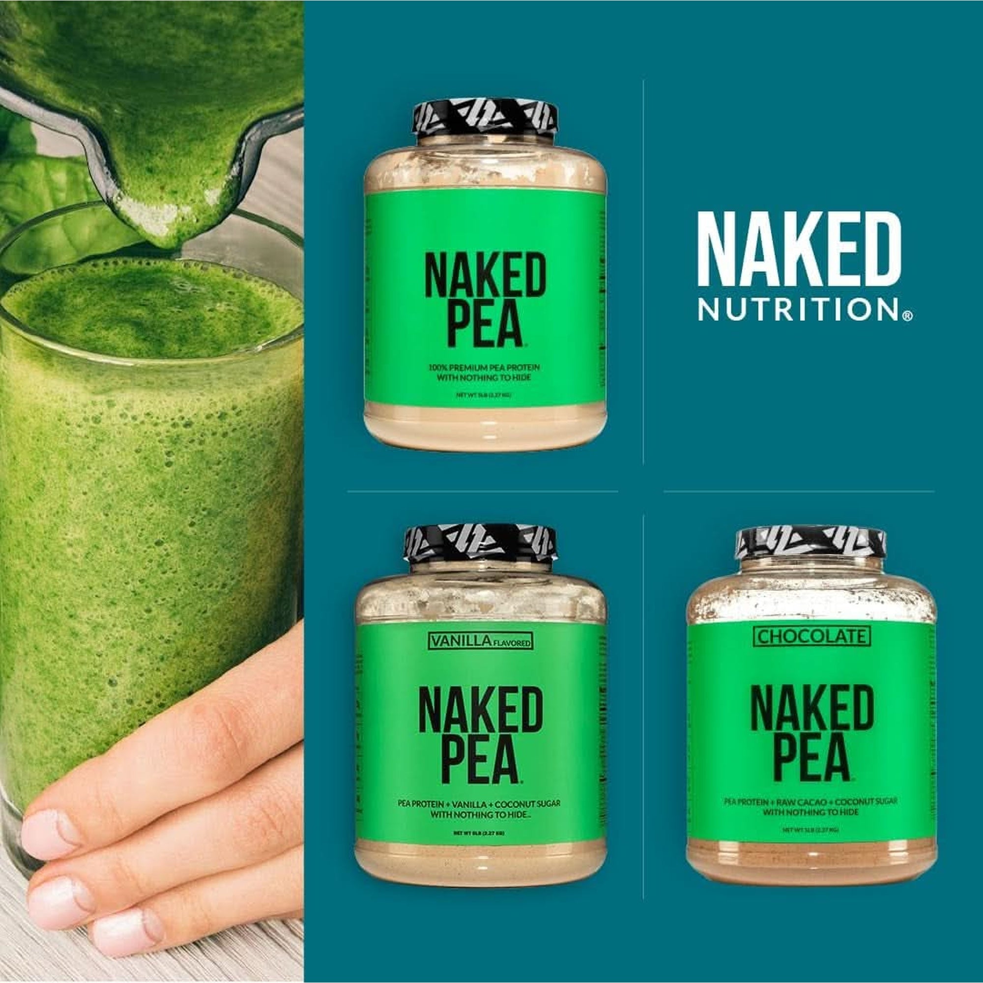 Naked Pea - Vanilla Pea Protein - Pea Protein Isolate from North American Farms - 5Lb Bulk, Plant Based, Vegetarian & Vegan Protein. Easy to Digest, Non-Gmo, Gluten Free, Lactose Free, Soy Free