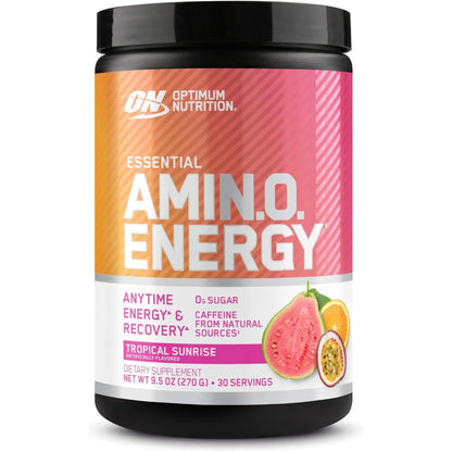 Optimum Nutrition Amino Energy - Pre Workout with Green Tea, BCAA, Amino Acids, Keto Friendly, Green Coffee Extract, Energy Powder - Blue Raspberry, 30 Servings (Packaging May Vary)