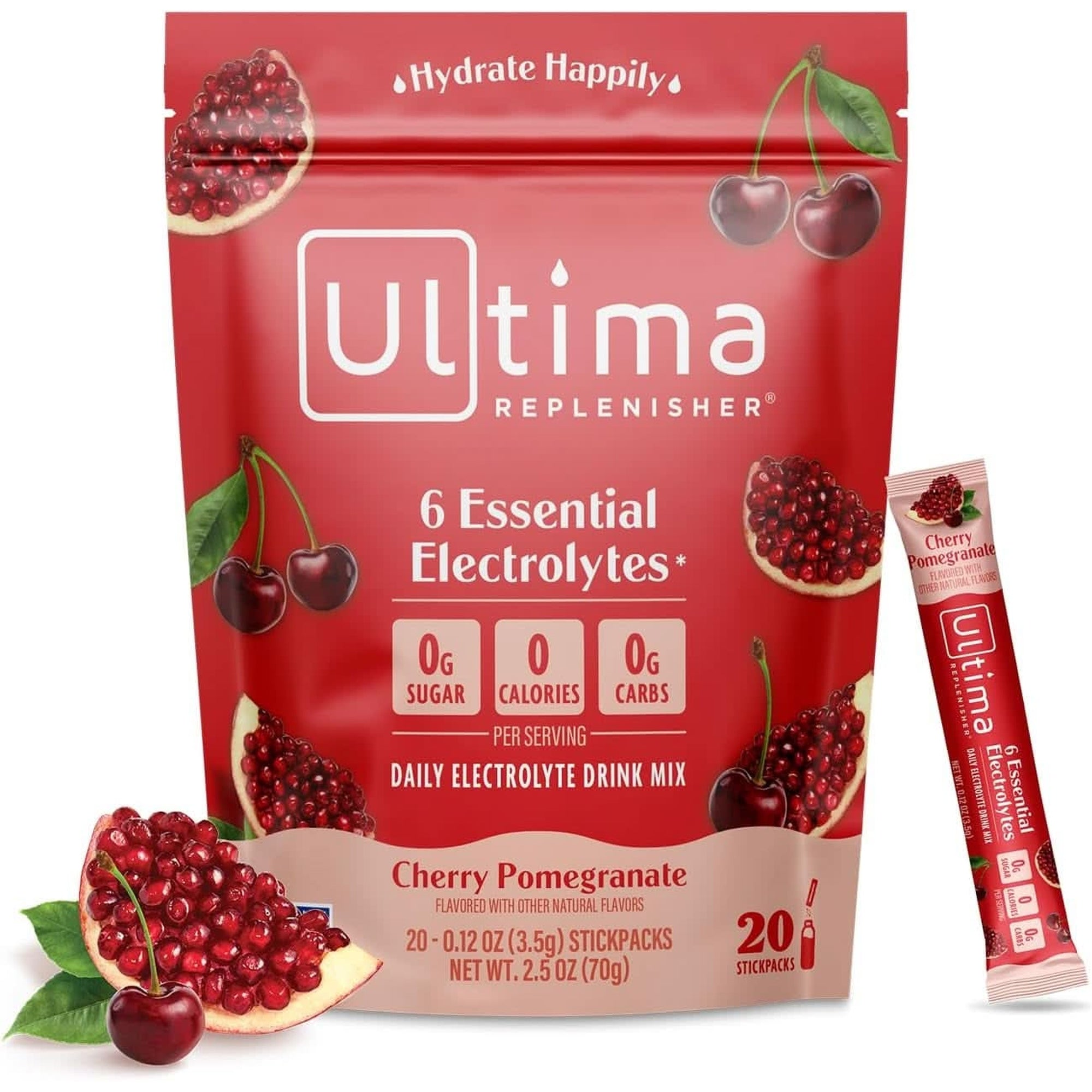 Ultima Replenisher Daily Electrolyte Drink Mix – Tropical Variety, 20 Stickpacks – Hydration Packets with 6 Electrolytes & Minerals – Keto Friendly, Non-Gmo & Sugar-Free Electrolyte Powder