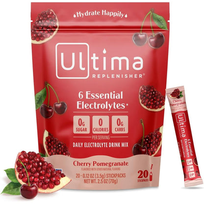 Ultima Replenisher Daily Electrolyte Drink Mix – Tropical Variety, 20 Stickpacks – Hydration Packets with 6 Electrolytes & Minerals – Keto Friendly, Non-Gmo & Sugar-Free Electrolyte Powder