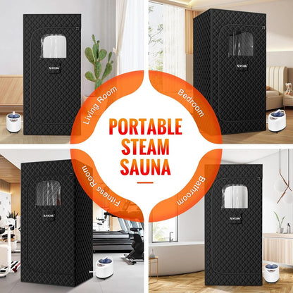 Sauna Box, Portable Steam Sauna, Portable Sauna for Home, Sauna Tent with 2.6L Steamer, 9 Levels, 2.6’ X 2.6’ X 5.9’