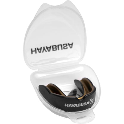 Hayabusa Combat Sports Mouth Guard Youth, Kids and Adult Sizes Comes with Case - White/Red, Adult