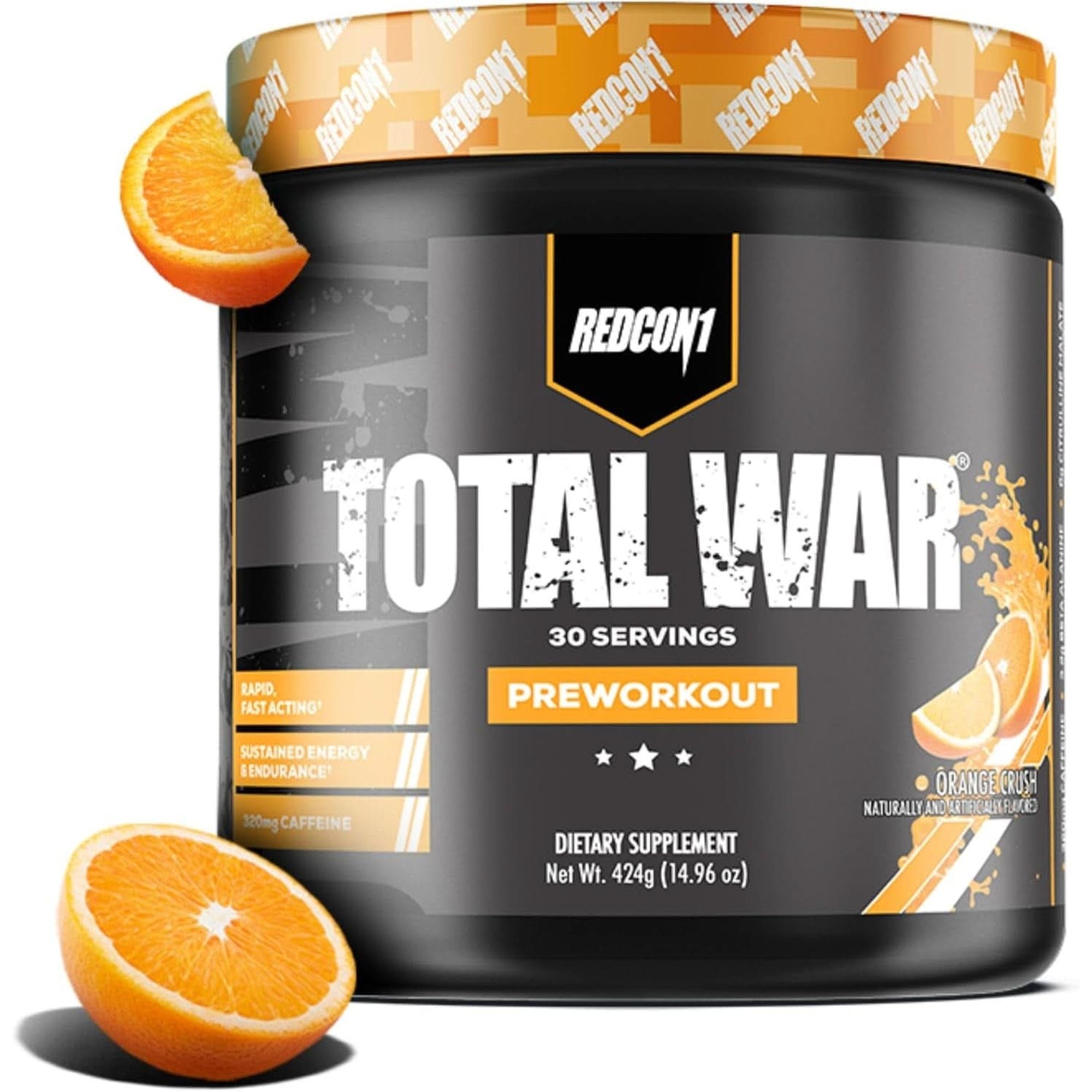 REDCON1 Total War Preworkout - Contains 320Mg of Caffeine from Green Tea, Juniper & Beta Alanine - Pre Work Out with Amino Acids to Increase Pump, Energy + Endurance (Rainbow Candy, 30 Servings)