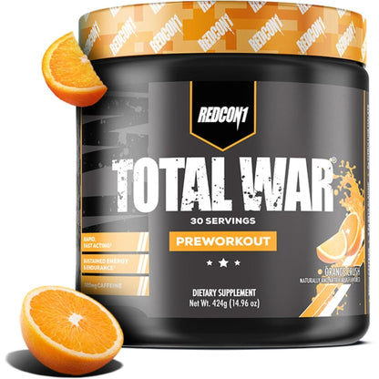 REDCON1 Total War Preworkout - Contains 320Mg of Caffeine from Green Tea, Juniper & Beta Alanine - Pre Work Out with Amino Acids to Increase Pump, Energy + Endurance (Rainbow Candy, 30 Servings)