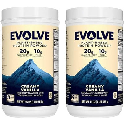 Evolve Plant Based Protein Powder, Double Chocolate, 20G Vegan Protein, Dairy Free, No Artificial Flavors, Non-Gmo, 3G Fiber, Amazon Exclusive, 2 Pound (Packaging May Vary)