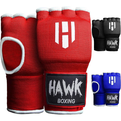 Hawk Padded Inner Gloves Training Gel Elastic Hand Wraps for Boxing Gloves Quick Wraps Men & Women Kickboxing Muay Thai MMA Bandages Fist Knuckle Wrist Wrap Protector Handwraps Pair