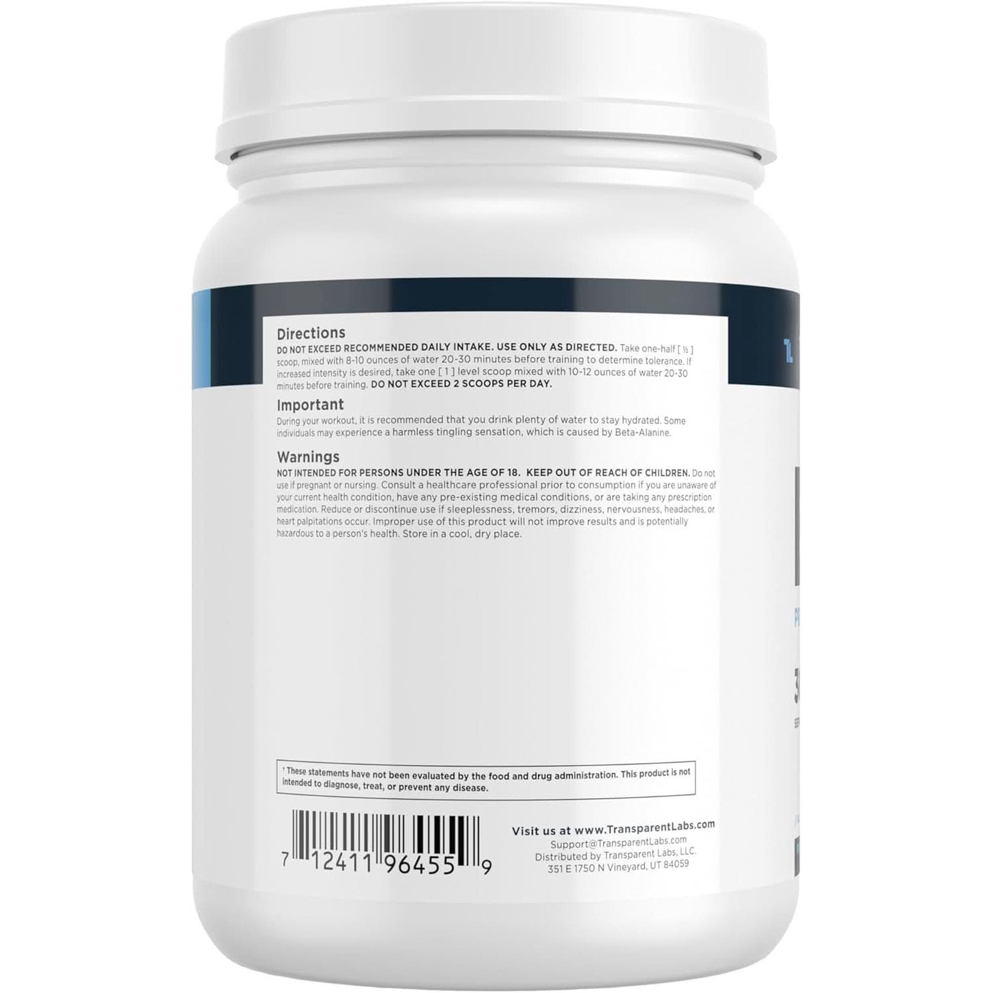 Transparent Labs Bulk Pre Workout Powder - Naturally Sweetened Advanced Pre-Workout Formula for Muscle Building and Strength - 30 Servings, Blue Raspberry