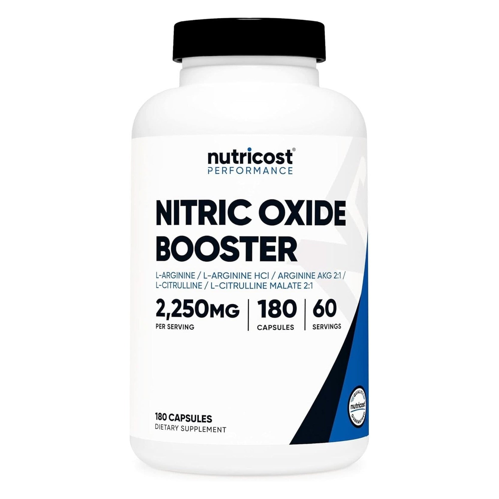 Nutricost Nitric Oxide Booster 2250Mg, 180 Capsules - 750Mg per Casule, 60 Servings - Gluten Free and Non-Gmo