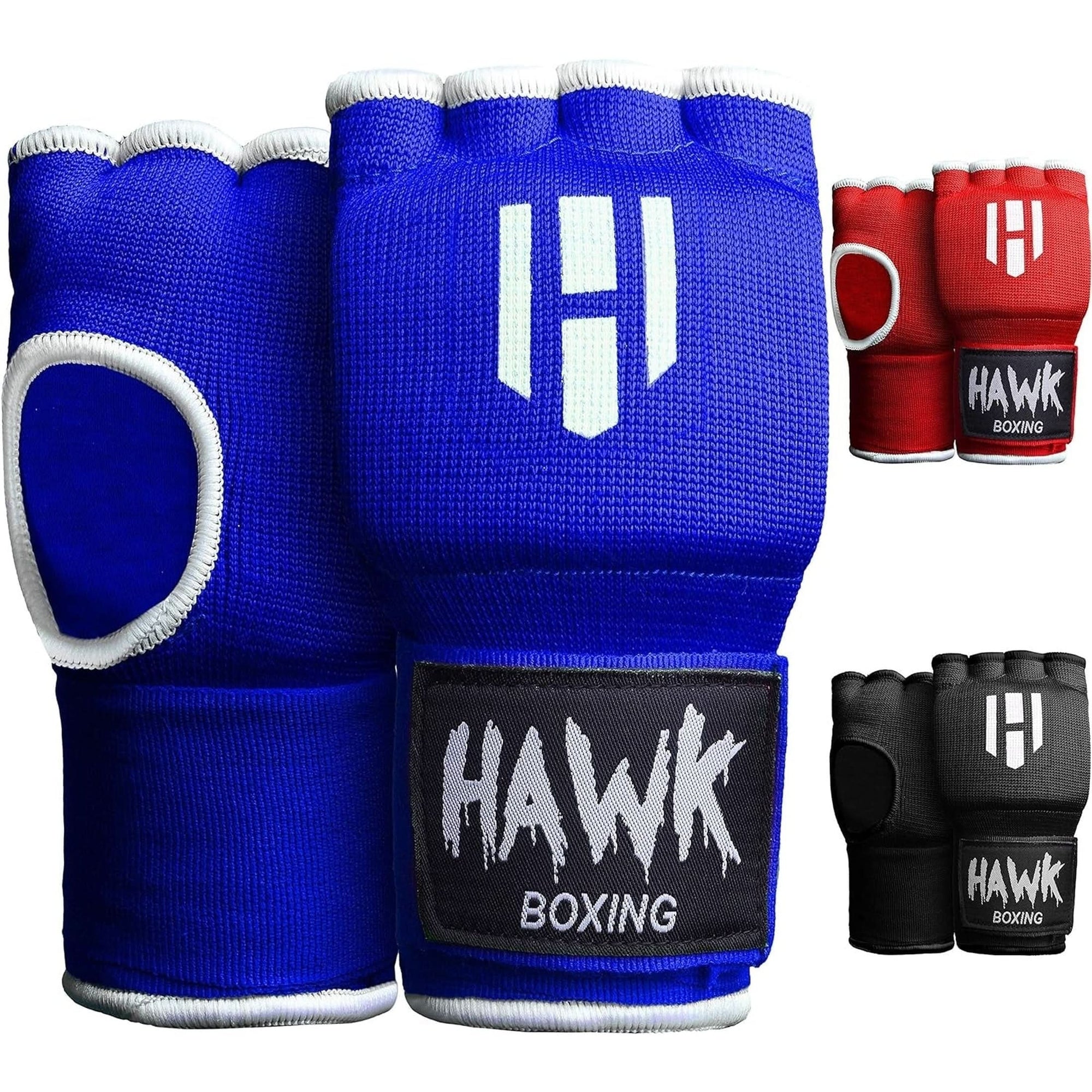 Hawk Padded Inner Gloves Training Gel Elastic Hand Wraps for Boxing Gloves Quick Wraps Men & Women Kickboxing Muay Thai MMA Bandages Fist Knuckle Wrist Wrap Protector Handwraps Pair