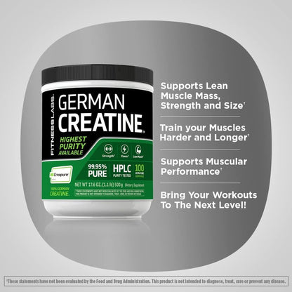 Fitness Labs German Creatine Monohydrate Powder | 1.1 Lb | Creapure Fitness Supplement | 100 Servings