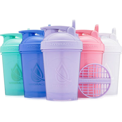 Hydra Cup Proflow 5 Pack 20 Oz Small Shaker Bottles for Protein Shakes, Shaker Cups with Ball Blender Whisk, Shaker Bottle with Handle, Travel to Go, BPA Free Bright Colors