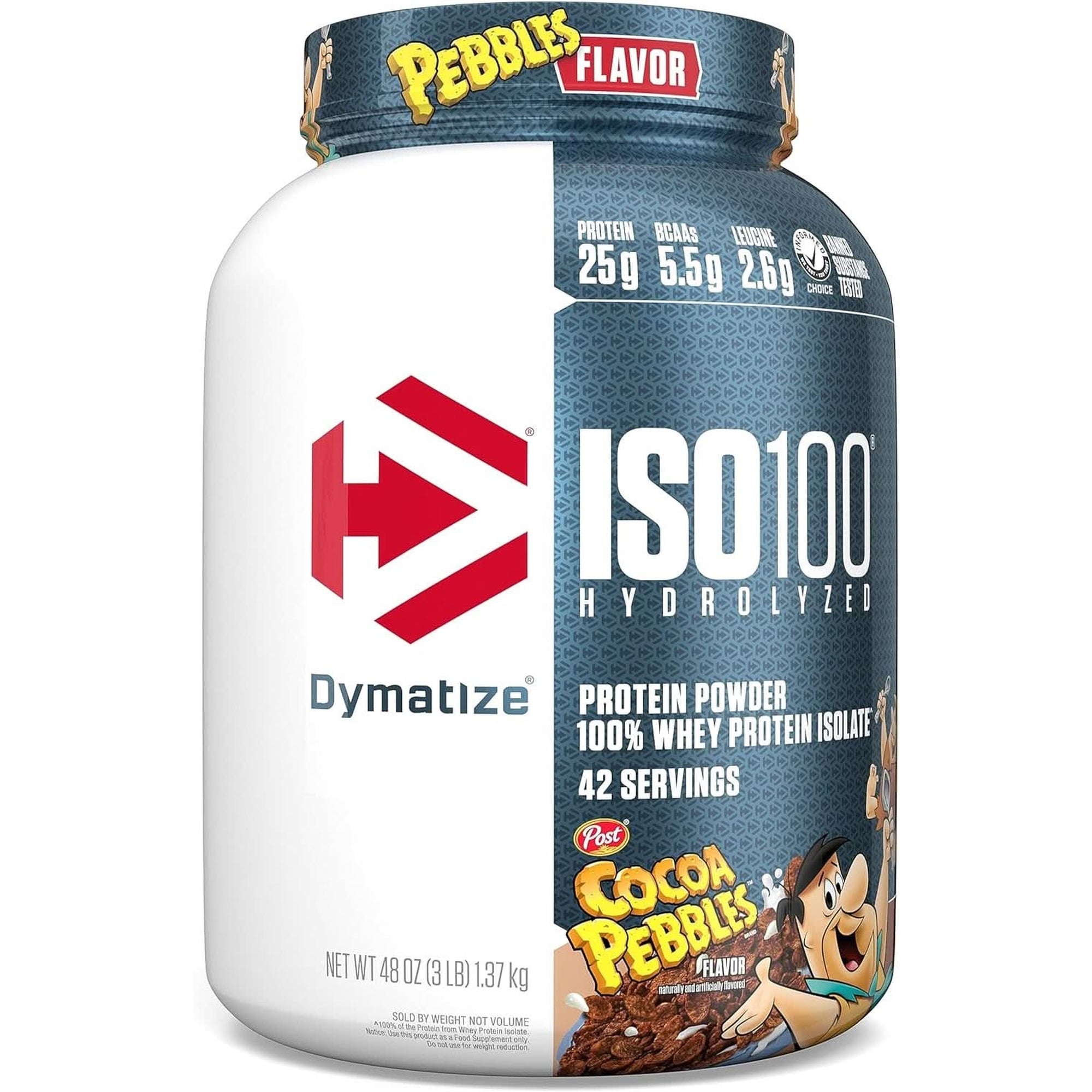 Dymatize ISO 100 Whey Protein Powder with 25G of Hydrolyzed 100% Whey Isolate, Gluten Free, Fast Digesting, Gourmet, 3 Pound, Vanilla, 3 Pound, 48 Oz