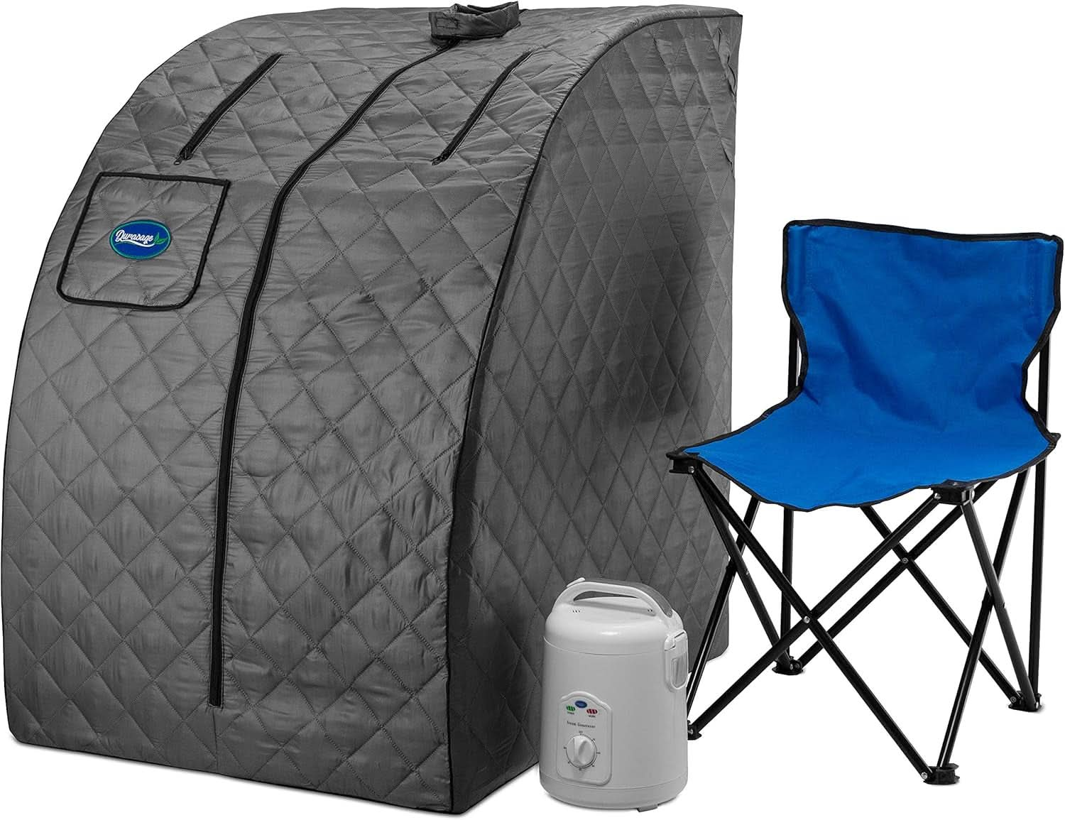 Durasage Lightweight Portable Personal Steam Sauna Spa for Relaxation at Home, 60 Minute Timer, 800 Watt Steam Generator, Chair Included