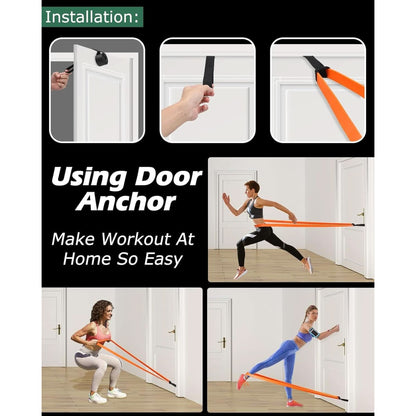 Zacro Resistance Bands, 6 Resistance Levels Pull up Assistance Bands, Exercise Bands for Men&Women, Heavy Duty Resistance Band Set with Door Anchor, for Working Out, Muscle Training, Physical Therapy