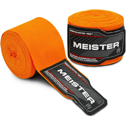 Meister Adult 180" Semi-Elastic Hand Wraps for MMA & Boxing Pair