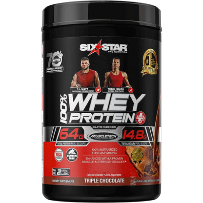 Whey Protein Powder | Six Star Whey Protein plus | Whey Protein Isolate & Peptides | Lean Protein Powder for Muscle Gain | Muscle Builder for Men & Women | Triple Chocolate, 1.82 Lbs (826 G)