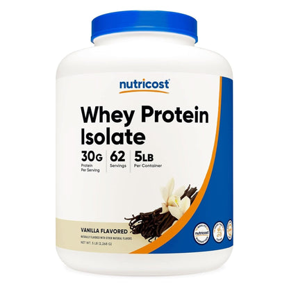 Nutricost Isolate Whey Protein Powder, Vanilla, 5 Pounds