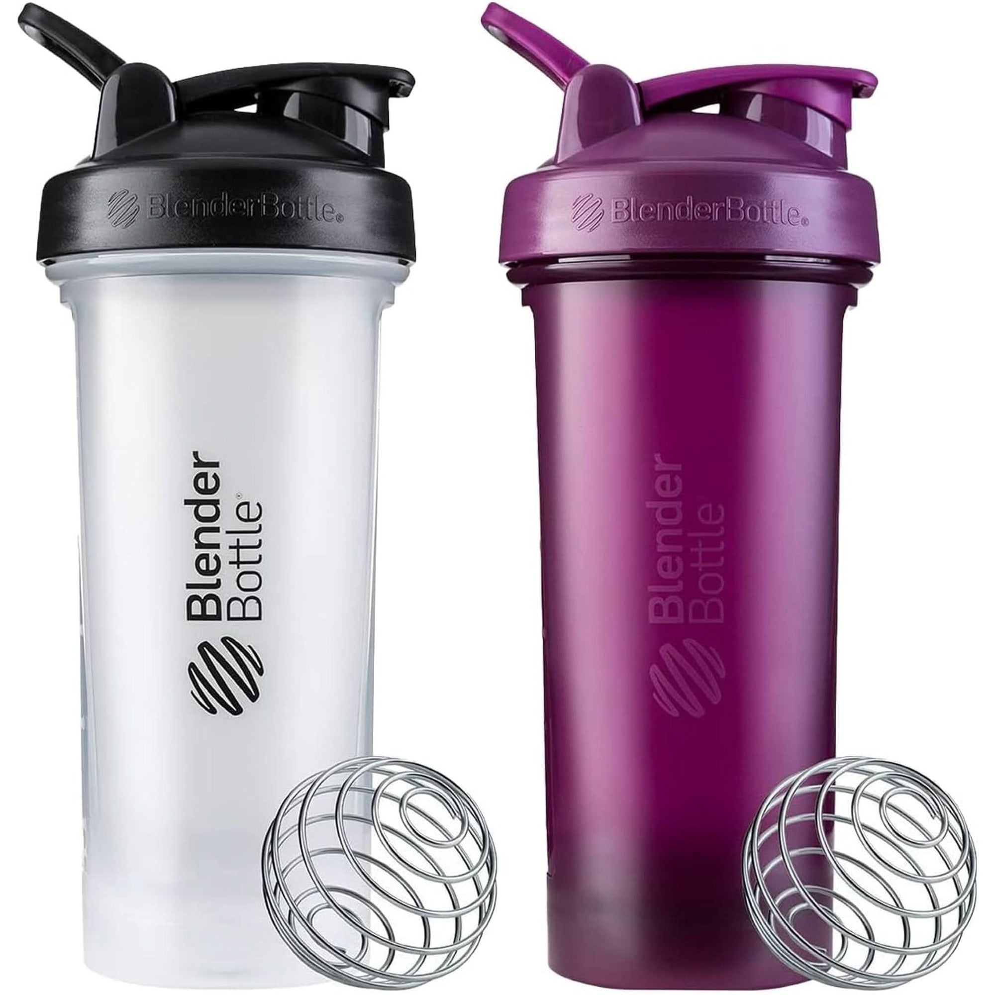 Blenderbottle Classic V2 Shaker Bottle Perfect for Protein Shakes and Pre Workout, 28-Ounce, Black, 2 Pack